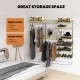Adjustable closet organizer kit with shelves and hanging rods, designed for 4 to 6 ft spaces, ideal for maximizing.