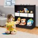 Freestanding cubby bin storage organizer unit with three baskets, ideal for children's toys and books in a stylish.