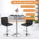 Round height adjustable bistro bar table with faux marble top, 360° swivel design, ideal for cafes and dining rooms.