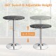 Height adjustable round bistro bar table with faux marble top, 360° swivel, and durable iron base for versatile use.