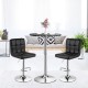 Height adjustable black bistro bar table with faux marble top and chrome base, ideal for dining and casual gatherings.