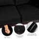 Close-up of thick sponge padded cushion from the 6 pieces patio rattan furniture set in black, featuring removable.