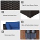 Close-up of tight hand-woven rattan texture on the 6-piece outdoor patio furniture set, ideal for garden or poolside.
