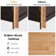 Kitchen island cart with rubber wood tabletop, solid pine legs, and towel rack for easy transport and storage.