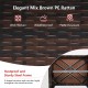 Close-up of weather-resistant PE rattan texture on a patio ottoman with soft cushion, ideal for outdoor use.