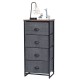 Close-up view of the black fabric drawer with a metal handle, perfect for stylish and functional storage solutions.