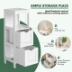 Multifunctional white bathroom floor cabinet with 2 large drawers and open shelf for efficient storage and organization.