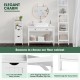 Modern white bathroom floor cabinet with 2 large drawers and 1 open shelf, waterproof and mildew-resistant for.