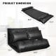 Foldable PU leather leisure floor sofa bed with adjustable backrest and two pillows, ideal for small spaces and.