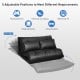 Foldable PU leather leisure floor sofa bed in black with adjustable backrest and 2 pillows for versatile comfort.