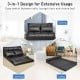 Foldable PU leather leisure sofa bed in black, adjustable to 5 positions, perfect for small spaces and relaxation.
