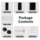 Curly black panels and connectors for the 12-cube DIY portable plastic shoe rack, ideal for stylish home organization.