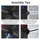 Assembly tips for the 12-cube DIY portable plastic shoe rack with transparent doors, showcasing connector placement and.
