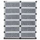 12-cube portable plastic shoe rack with transparent doors, made of durable PP material, ideal for versatile home.