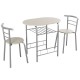 3-piece space-saving bistro set with a durable MDF surface and reinforced steel frame, perfect for kitchens and.