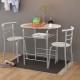 3-piece space-saving bistro set with steel frame and MDF surface, ideal for kitchens and small apartments.