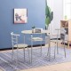 3-piece space-saving bistro set with a durable MDF surface and built-in wine rack, perfect for kitchens and apartments.