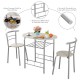 3-piece space-saving bistro set with reinforced steel frame and MDF surface, perfect for kitchens and apartments.