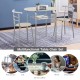 3-piece space-saving bistro set with curved backrest, built-in wine rack, and durable MDF surface for kitchen or.