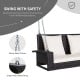 2-person patio rattan swing with sturdy metal chains and cushions, perfect for outdoor relaxation and leisure time.