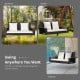 2-person patio rattan swing with white cushions, featuring a sturdy design for outdoor relaxation on porches or.
