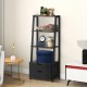 4-tier ladder bookshelf with 2 drawers, showcasing a classic design, perfect for organizing decor or books in any space.