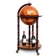 16th Century wood globe wine bar stand with solid wood construction, featuring a large tabletop and removable lower.