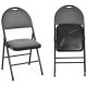 Padded folding office chair set with ergonomic backrest, durable design, and space-saving storage for easy use.