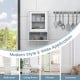 White wall-mounted adjustable medicine cabinet with open shelf and two compartments, ideal for bathroom or kitchen.