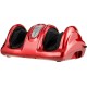 Therapeutic Shiatsu foot massager in wine color with adjustable speeds and remote control for personalized relaxation.