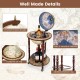 17-inch wooden globe liquor bottle wine rack with wheels, featuring an old world map design and stylish storage for.