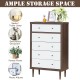 Antique-style free-standing dresser featuring stylish antique handles and a combination of walnut and white finishes.