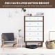 Antique-style free-standing dresser with 5 drawers, walnut and white finish, 7" lifted feet for easy cleaning access.