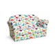 Double kids dinosaur sofa with vibrant dinosaur upholstery, ideal for cozy reading or lounging in any children's space.