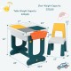Kids activity table set featuring a double-sided board for learning and block play, designed for easy assembly and.