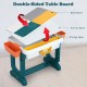 Double-sided kids activity table with smooth and block-compatible surfaces, perfect for learning and creative play.