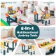 5-in-1 kids activity table set featuring a double-sided board for learning, drawing, and block-building, perfect for.
