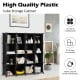 16-cube black plastic storage organizer with a sturdy steel frame, ideal for keeping rooms tidy and stylish.