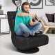 5-position folding floor gaming chair in black with a 360-degree swivel base, perfect for comfortable gaming sessions.