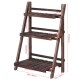 Three-tier wooden folding flower stand with slatted shelves, ideal for plants or decorative items, perfect for outdoor.