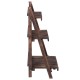 Three-tier wooden folding flower stand showcasing a rustic design, perfect for indoor or outdoor plant display.