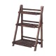 Three-tier folding display flower stand made of durable fir wood, perfect for outdoor or indoor plant decoration.