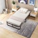Twin size folding guest bed with memory foam mattress, featuring a sturdy steel frame and stylish design for easy.