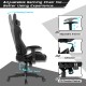 Reclining swivel gaming chair in gray with adjustable armrests and lumbar support for enhanced comfort and stability.