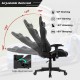 Adjustable backrest gaming chair in gray, featuring lumbar support for optimal comfort during gaming, working, or.