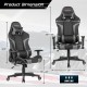 Reclining swivel gaming chair in gray with adjustable backrest, lumbar support, and 360-degree swivel for ultimate.