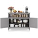 Modern gray wooden kitchen lockers featuring double doors, spacious top, and open shelf for versatile storage solutions.