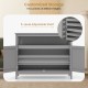 Gray wooden kitchen locker featuring a spacious top, double door compartment, and a 5-level adjustable shelf for.