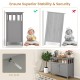 Gray wooden kitchen lockers showcasing stability features and anti-tip kit, ideal for dining room or restaurant use.