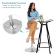 Modern swivel adjustable height bar stool with stainless steel seat and comfortable footrest, ideal for kitchen or pub.